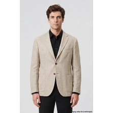 Network Limited Beige Melange Wool Cashmere Blend Blazer