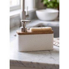 The Mia Travertine Süngerli Sıvı Sabunluk Beyaz 420 ml
