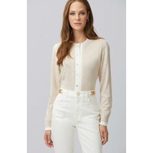 Network Beige Melange Trim Detail Cardigan