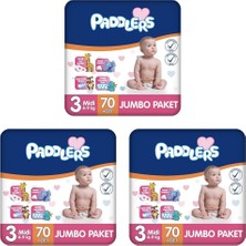 Tr Bebek Bezi 3 Numara Midi (4-9 Kg) 70 Adet – Jumbo Paket (3 Paketi)
