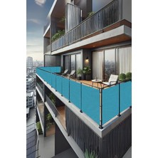 Tr Nelazım 50CM x 2m Mavi Balkon Bahçe Çit Brandası Su Itici, Uv Koruyucu, Dekoratif Örtü, Ox