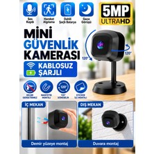 Azurtech A5 Mini Kablosuz Sarjlı Güvenlik Kamerası 5mp Wifi Gece Görüşlü Hareket Algılamalı Ses Kayıtlı
