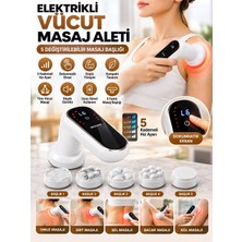 Azurtech 5 Başlıklı Elektrikli Vücut Masaj Aleti MS100 Titreşimli Masaj Cihazı 5 Kademeli