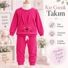 Kamikam Tavşanlı, Kanguru Cepli, Nakışlı Kaliteli, Pamuklu Kız Çocuk Takım(1 Beden Büyük Alınız)