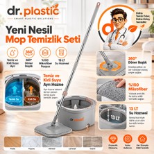 Myplas Yeni Nesil Mop Temizlik Seti Temiz & Kirli Su Ayrımlı, 360° Döner Başlık %100 Mikrofiber 13 Lt