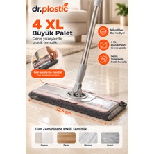 Myplas 360 Geniş Palet Mop 32,5 cm Başlık, 360° Döner, Çift Yönlü Mikrofiber Bez