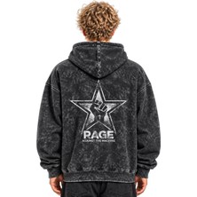 Sevbano Rage Against The Machine Rock Metal Müzik Grubu Baskılı Unisex Oversize Yıkamalı Hoodie Sweatshirt