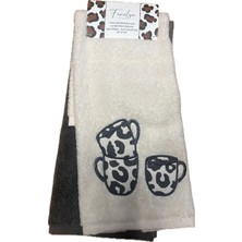 Faralya Leopar Desenli 2'li Mutfak Havlusu 30 x 50 cm - 4 Adet