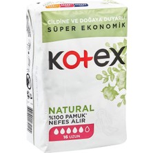 Kotex Natural Süper Ekonomik Hijyenik Ped Uzun 16LI