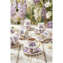 Acar Royal Elena 6 Kişilik Porselen Kahve Fincan Takımı - 90 ml
