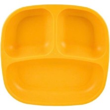 Re-Play Koyu Sarı Bölmeli Tabak Çevre Dostu Sağlıklı Dayanıklı 18x18 cm BPA İçermez