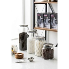 Öz Home 4'lü Vakumlu Metal Kapaklı Cam Kavanoz Seti 1400 ML/1130 Ml/ 900 Ml/ 635 ml