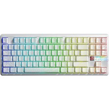 Aula F87 Pro V2 Mekanik Rgb Tkl Star Vector Switch Kablosuz Makrolu Hot Swap Klavye Desenli Beyaz