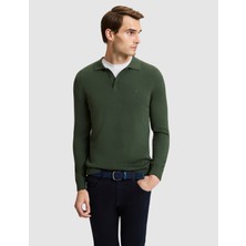 Pierre Cardin Koyu Haki Slim Fit Basic Kazak 50331477 VR111