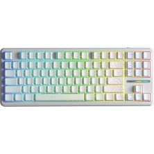 Aula F87 Pro Mekanik Rgb Tkl Kayhua Intelligent Switch Kablosuz Makrolu Hot Swap Klavye Desenli Beyaz