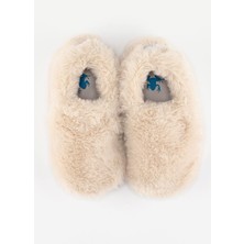 Hopfrög Furry Furry Kırık Beyaz Kürk Barefoot Patik
