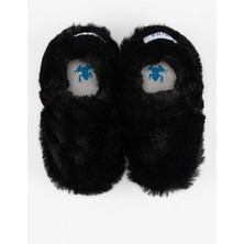 Hopfrög Furry Furry Siyah Kürk Barefoot Patik