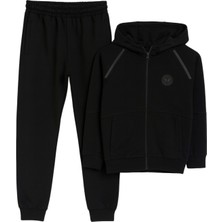 Tommy Life Erkek Garson Eşofman Takım Ceket / Jogger Siyah Çocuk Eşofman Takımı