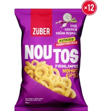 Züber Noutos Ekşi Krema ve Soğan Çeşnili Fırınlanmış Nohut Cipsi 55g x 12 Adet