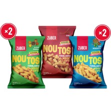 Züber Noutos Nohut Cipsi Atıştırmalık Deneme Paketi 55g x 5 Adet (Kajun, Chili, Ege Baharatlı)