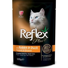 Reflex Plus 100 Gr Tavşan ve Ördekli Pounch Kedi Konservesi Yetişkin Kediler İçin Jöleli Mama