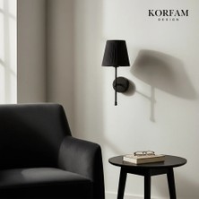 KorFam Kablosuz Pilli Aplik Siyah Keten Şerit Kumaş Başlıklı Aplik