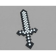 Voloyas 3D Baskı Pixel Kılıç Oyuncak – Siyah Beyaz Dekoratif Tasarım – Çocuklar Için. 24CM Uzunluk