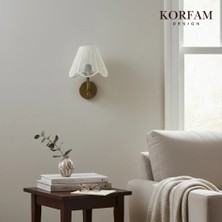 KorFam Rosalinda Aplik - Kablosuz Pilli Aplik Beyaz Çiçek Şeklinde Aplik
