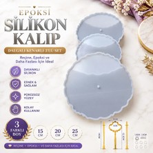 Stonechem Epoksi 3’lü Yuvarlak Sunumluk ve Tepsi Kalıp Seti – Farklı Boylarda 3 Kalıp Bir Arada (Yüksek Parlaklık Veren Esnek Silikon)