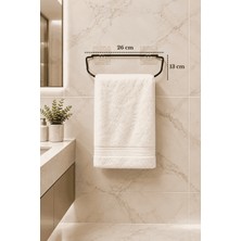 Edora Home Siyah Şık Duvar Tipi Havluluk Delmeden Montaj, Yapışkanlı Modern Banyo Havlu Askısı