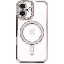 Apple iPhone 16 Plus Kılıf Joke Simli Magneticsafe Kılıf - Pembe