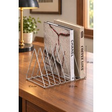 Edora Home Parlak Silver Masa Üstü Kitap Düzenleyici Ofis Salon Organizer