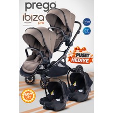 Prego Ibiza Pro Çift Yönlü Ikiz Bebek Arabası Uv Tenteli -Yağmurluk-Ayak Örtüsü- 2 Adet Puset Dahil - Tam Set Yeni Seri