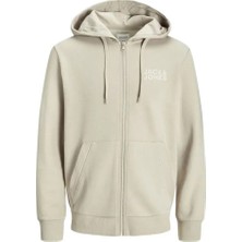 Jack & Jones 12265177 Jjecorp Logo Sweat Zip Hood Noos Eşofman Üstü Ay Işığı