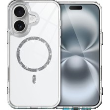 Apple iPhone 16 Plus Live Diamond Magsafe Kapak - Şeffaf