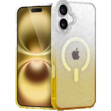 Apple iPhone 16 Pummel Shiny Magsafe Kapak - Gold