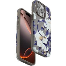 Onegif Apple iPhone 14 Pro Max Flower Series Magsafe Kapak - Gri
