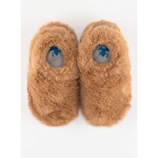Hopfrög Furry Furry Kestane Kahverengi Kürk Barefoot Patik