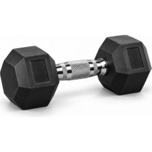 Kings Box Hex Kauçuk Dambıl – 2 kg, Tekli, Tırtıklı Krom Sap