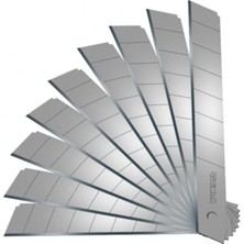 Zimak Geniş Maket Bıçağı Yedeği 10'lu 100x18 mm Gümüş Renkli Keskin Bıçaklar