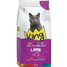 King  Kuzu Etli Renkli Taneli Yetişkin Kedi Maması 15 kg