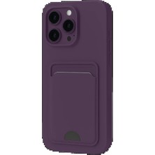 Apple iPhone 16 Pro Max Kılıf Kelvin Kartvizitli Silikon - Derin Mor