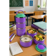 Binbirreyon Sefer Tası 304 Çelik 3 Katlı Lunch Box Sefer Tası 660+400+400ML Sızdırmaz RB012