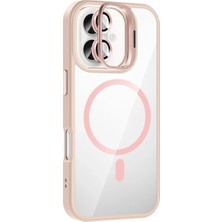 Joko Apple iPhone 16 Plus Remim Lensli Magsafe Standlı Kapak - Pembe