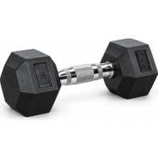 Kings Box Hex Kauçuk Dambıl – 1 kg, Tekli, Tırtıklı Krom Sap