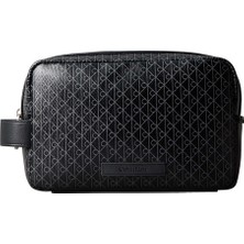 Calvin Klein Emblem Aop Coated Dopp Kit Men's Handbag Black