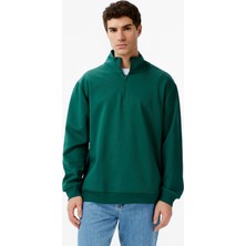 United Unıted4 Men's Green Half Zip Sweatshirt