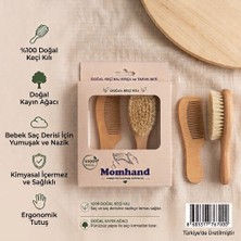 Momhand %100 Doğal Keçi Kılı Fırça ve Tarak Seti