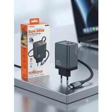 Linkage Aura Akse Gan 65W Geri Çekilebilir Kablolu Hızlı Şarj Aleti