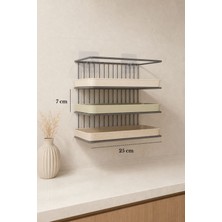 Edora Home Mat Gümüş Metal Yapışkan Hediyeli 4 Katlı Tepsi ve Kesme Tahtası Askılığı - Organizeri, Tepsilik